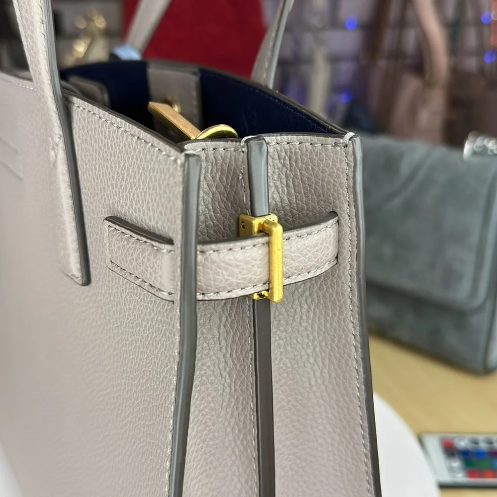 💥TORY BURCH - SMALL WALKER SATCHEL - GREY HERON - AG528 - Picture 9 of 17